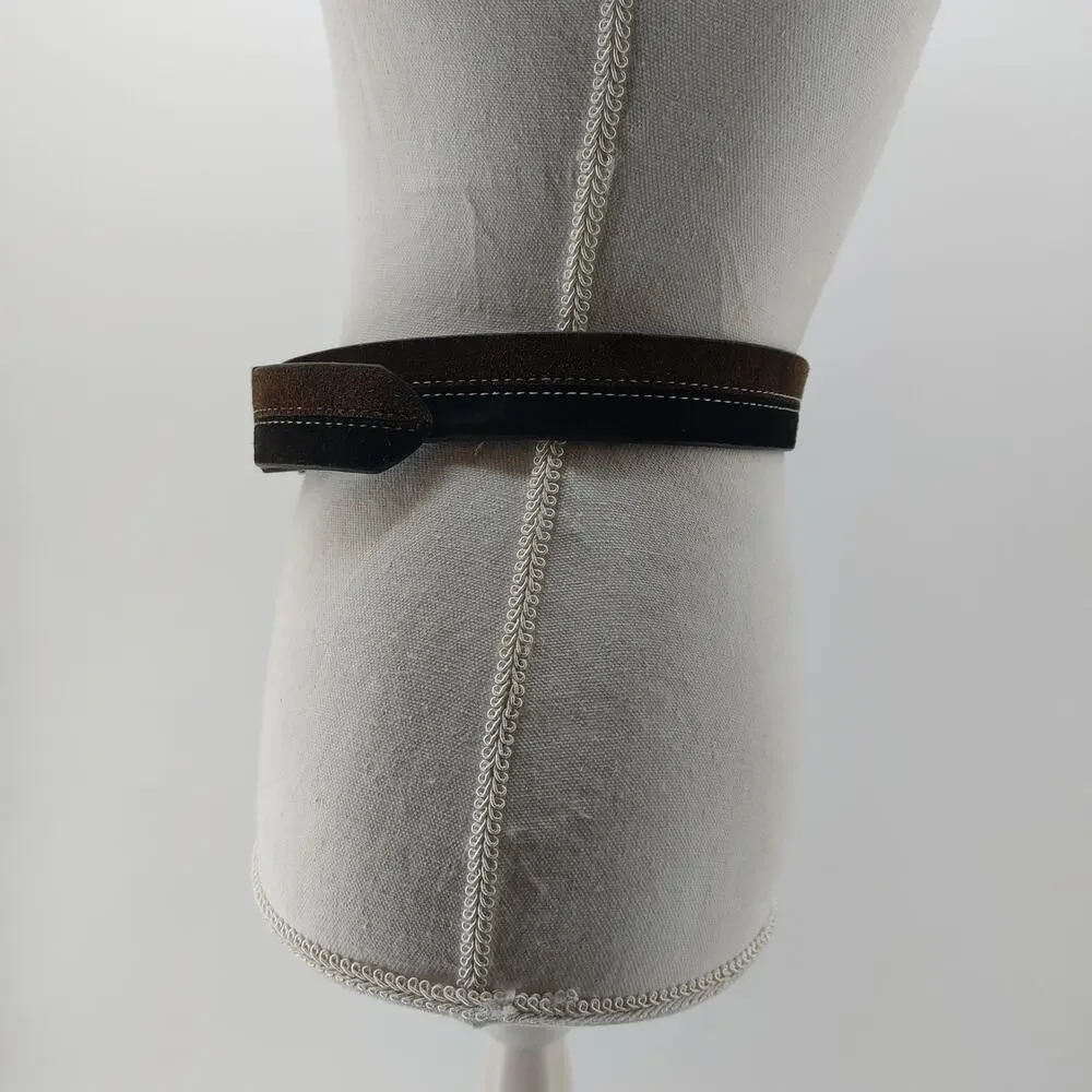 Arizona Jean Womens Belt Medium Two Tone Brown Black Suede Y2K